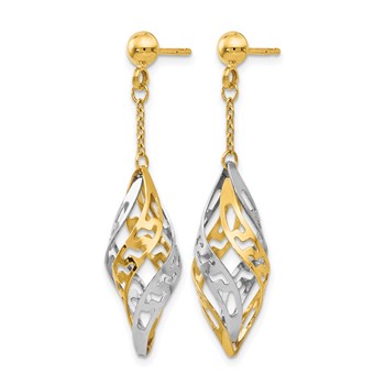 Leslie's 14K Two-tone Polished Post Dangle Earrings — alternate view