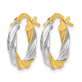 Leslie's 14K w/White Rhodium Plating Polished Hoop Earrings — alternate view