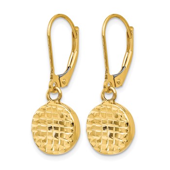 Leslie's 14K Polished D/C Leverback Earrings — alternate view