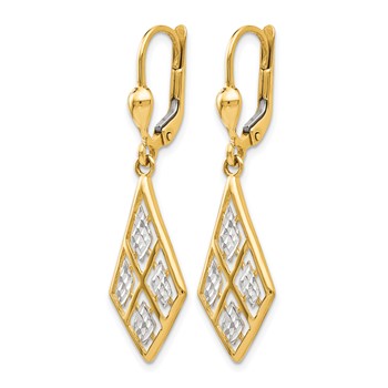 Leslie's 14K with Rhodium D/C Leverback Earrings — alternate view