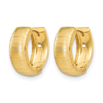 Leslie's 14K Polished and Textured Hinged Hoop Earrings — alternate view
