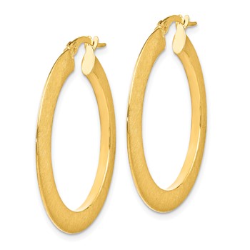 Leslie's 14K Brushed Hinged Hoop Earrings — alternate view