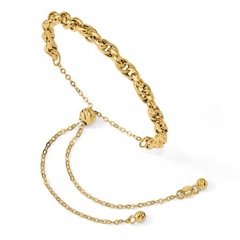 Leslie's 14K Polished Fancy Link Adjustable Bracelet — alternate view