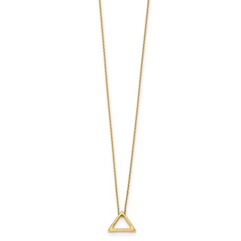 Leslie's 14K Polished Triangle Pendant 16 inch w/2 in extender Necklace — alternate view