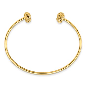 Leslie's 14K Polished and Textured Love Knot Flexible Cuff Bangle — alternate view