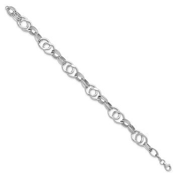 Leslie's 14K White Gold Polished Fancy Link Bracelet — alternate view