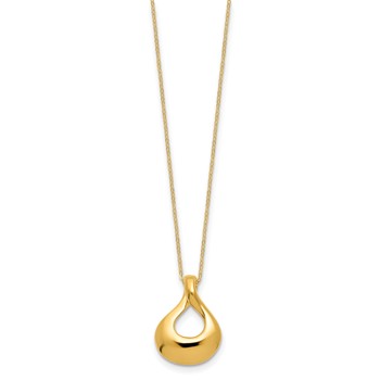 Leslie's 14K Polished Fancy Tear Drop 18 inch Necklace — alternate view