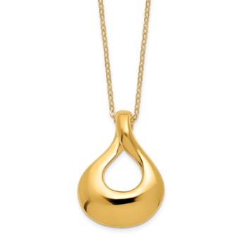 Leslie's 14K Polished Fancy Tear Drop 18 inch Necklace