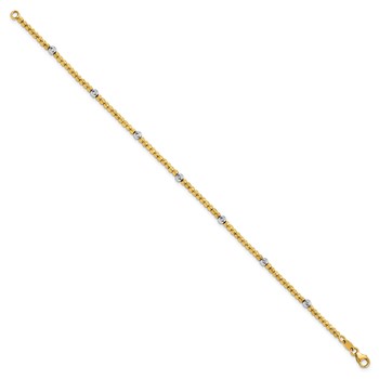 Leslie's 14K Two-tone Polished D/C Beaded Bracelet — alternate view