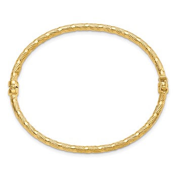 Leslie's 14K Polished and Textured Hinged Bangle — alternate view