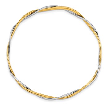 Leslie's 14K Two-tone Polished Braided Slip-on Bangle — alternate view