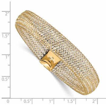 Leslie's 14K w/Rhodium Polished Mesh Stretch Bracelet — alternate view