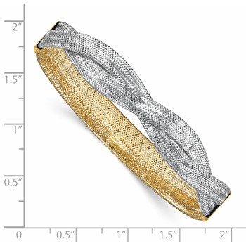 Leslie's 14K with White Rhodium Mesh Reversible Stretch Bracelet — alternate view