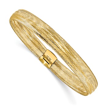Leslie's 14K Polished Mesh Stretch Bracelet