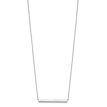 Leslie's 14K White Gold Polished with 1in ext. Bar Necklace — alternate view