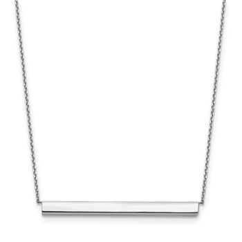 Leslie's 14K White Gold Polished with 1in ext. Bar Necklace