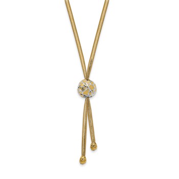 Leslie's 14K & White Rhodium Polished D/C Mesh Necklace — alternate view