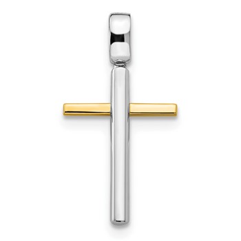 Leslie's 14K Two-tone Polished Cross Pendant