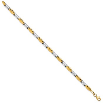 Leslie's 14K Two-tone Polished Fancy Link Bracelet — alternate view