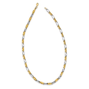 Leslie's 14K Two-tone Polished Fancy Link Necklace — alternate view
