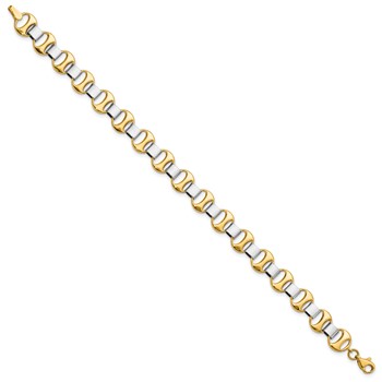 Leslie's 14K Two-tone Polished Fancy Link Bracelet — alternate view