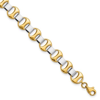 Leslie's 14K Two-tone Polished Fancy Link Bracelet
