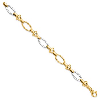 Leslie's 14K Two-tone Polished Fancy Link Bracelet — alternate view