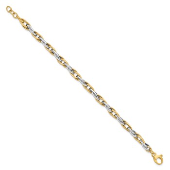 Leslie's 14K Two-tone Polished w/.5in ext. Bracelet — alternate view