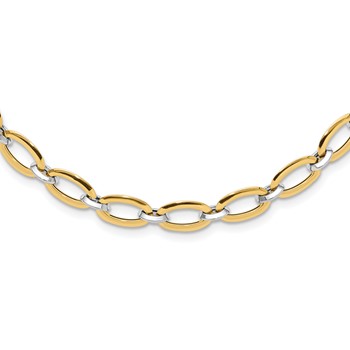 Leslie's 14K Two-tone Polished w/.25in ext. Necklace