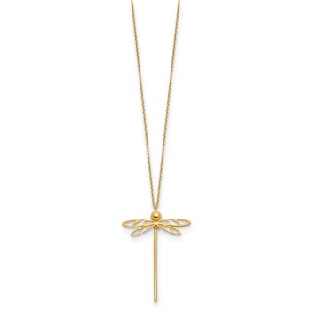 Leslie's 14K Polished Dragonfly w/2 in ext. Necklace — alternate view