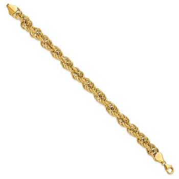 Leslie's 14K Polished Textured Fancy Link Bracelet — alternate view