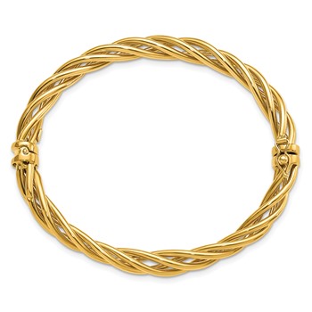 Leslie's 14K Polished Twisted Hinged Bangle — alternate view