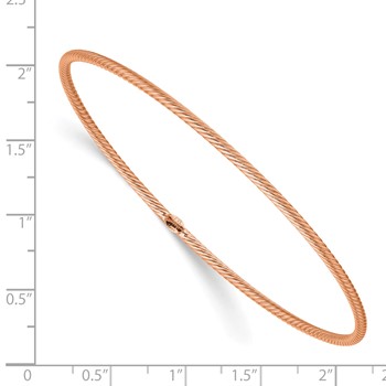 Leslie's 14K Rose Gold Polished Textured Slip-on Bangle — alternate view