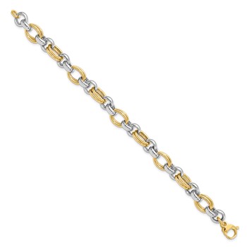 Leslie's 14K Two-tone Polished Link Bracelet — alternate view