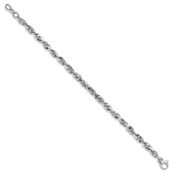 Leslie's 14k White Gold D/C Polished Link w/.5 Bracelet — alternate view