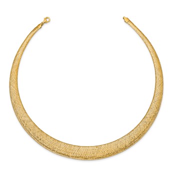 Leslie's 14k Polished/Textured Stretch Necklace — alternate view