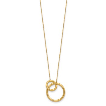 Leslie's 14K Polished Circles 17 Inch with 2 Inch Extender Necklace — alternate view
