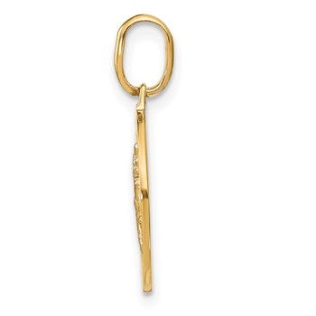 Leslie's 14k Polished and Satin Round St. Christopher Pendant — alternate view