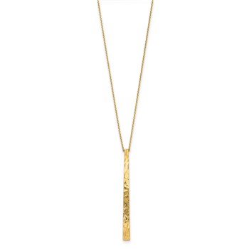 Leslie's 14k Polished Diamond-cut Bar 18 inch Necklace — alternate view