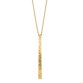 Leslie's 14k Polished Diamond-cut Bar 18 inch Necklace