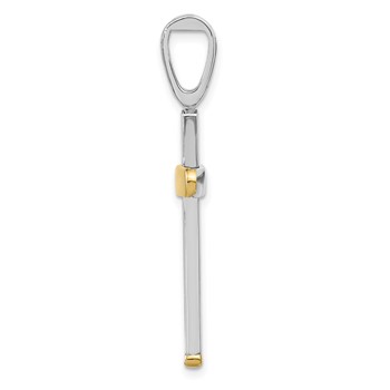 Leslie's 14k Two-tone Polished Cross Pendant — alternate view