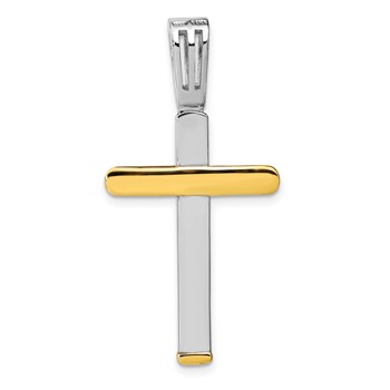 Leslie's 14k Two-tone Polished Cross Pendant