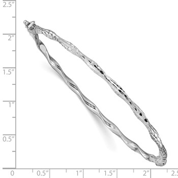 Leslie's 14k White Gold Polished D/C Twisted Hinged Bangle — alternate view