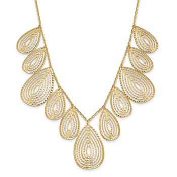 Leslie's 14k Polished Diamond-cut Fancy 16.75 inch with 2 inch extender Necklace