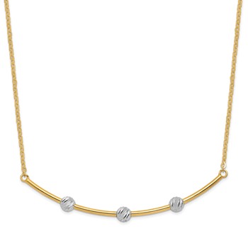 Leslie's 14K Two-tone D/C Bar Necklace
