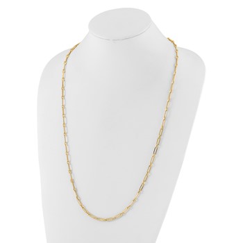 Leslie's 14K Polished Flat Oval Link Necklace — alternate view