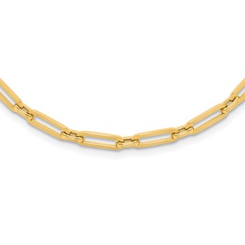 Leslie's 14K Polished Flat Oval Link Necklace