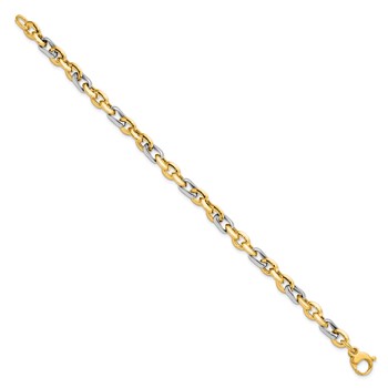 Leslie's 14K Two-tone Polished Fancy Link Bracelet — alternate view