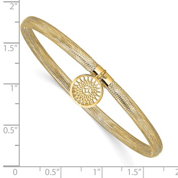 Leslie's 14K Polished Sun Charm Stretch Bangle — alternate view