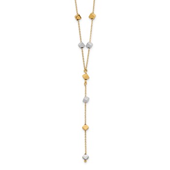 Leslie's 14K Two-Tone  Polished Adjustable Beaded Y-Drop Necklace